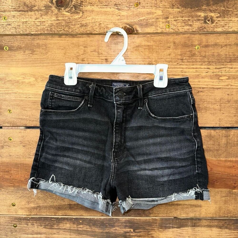 Abercrombie-fitch Women's Black and Navy Shorts